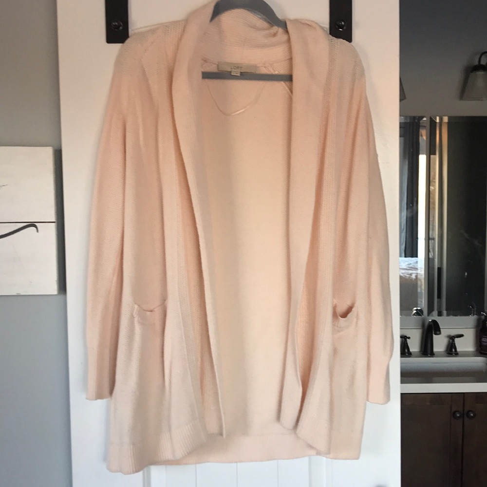 Loft light pink cardigan